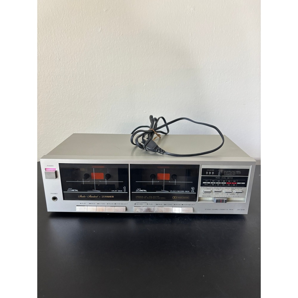 Fisher CR-W38 Studio Standard Stereo Double Cassette Deck Silver Vintage Hi-Fi